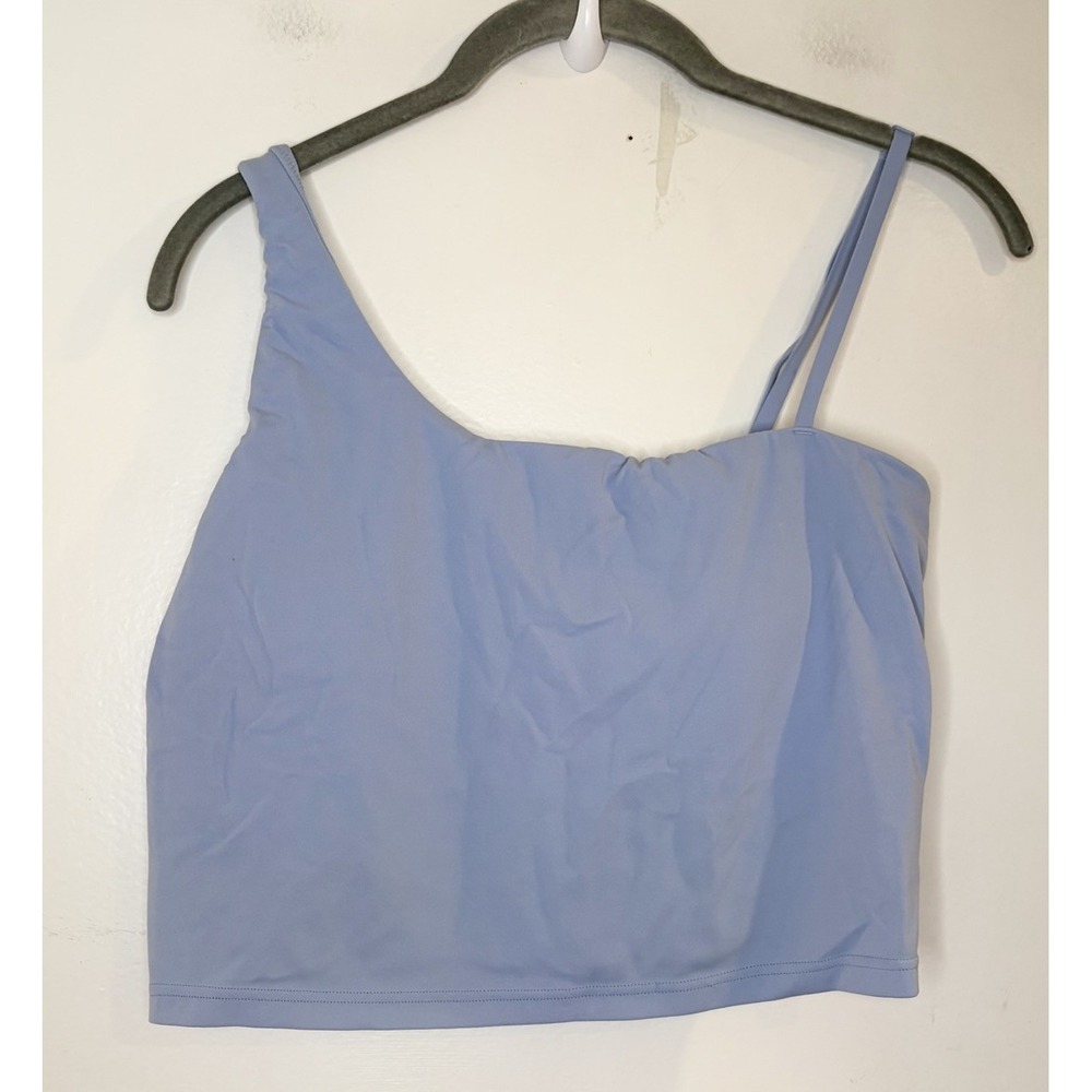 OFFLINE By Aerie Real Me Xtra Crop Active Top Asymmetric Strap Built In Bra L